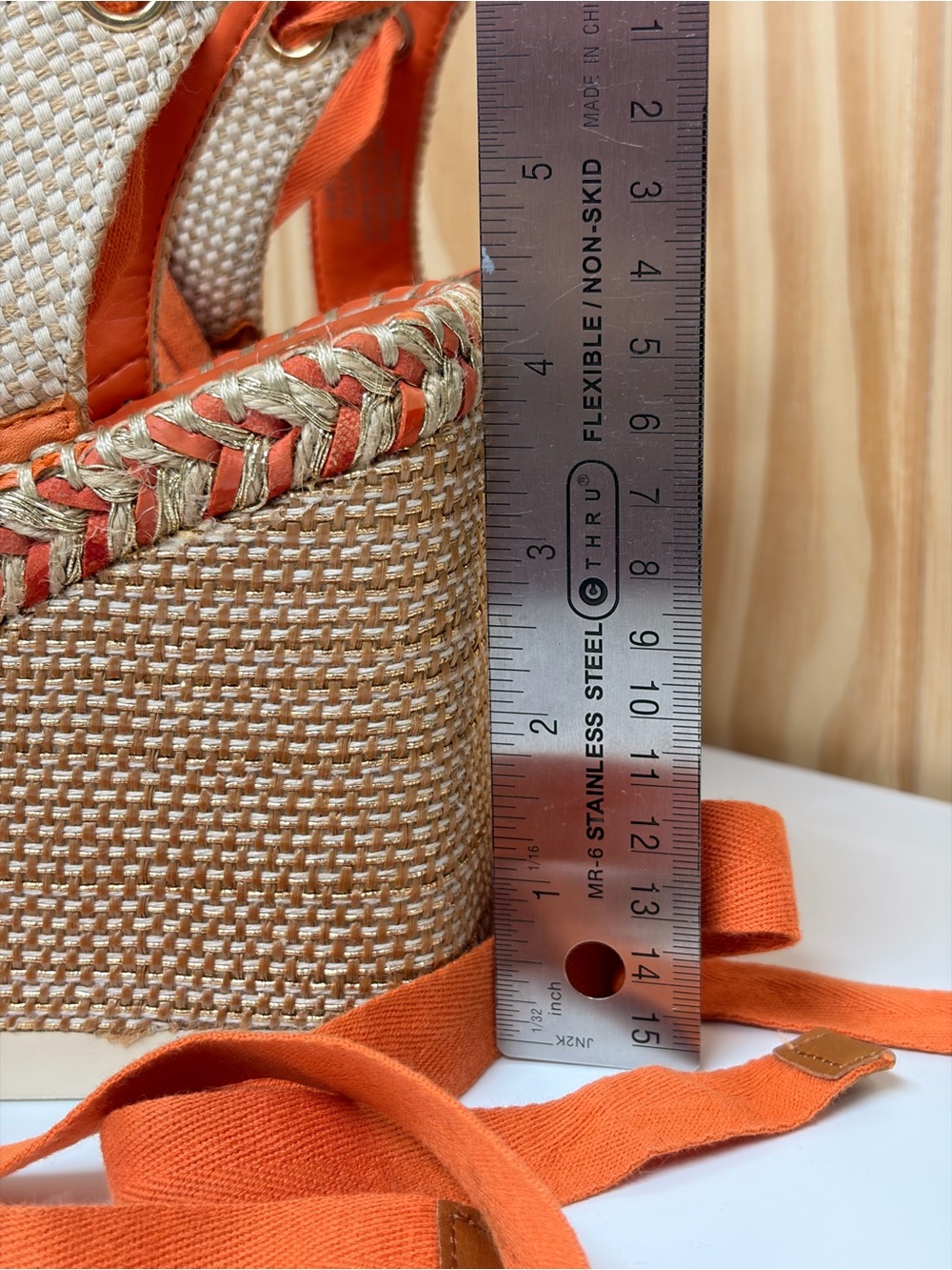 VINCE CAMUTO - Women Bryleigh Woven Espadrille Wedge Sandals in Orange. 9.5 - Picture 9 of 11
